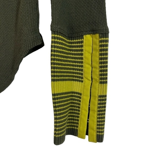 We the Free Green Mod Stripe Waffle Henley Top - Picture 7 of 10